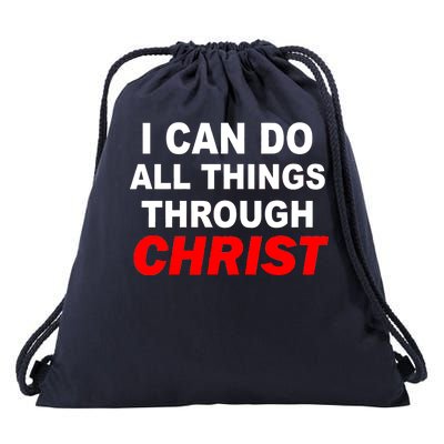 I Can Do All Things Through Christ Our Lord Drawstring Bag