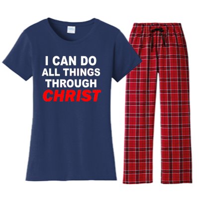 I Can Do All Things Through Christ Our Lord Women's Flannel Pajama Set