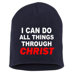 I Can Do All Things Through Christ Our Lord Short Acrylic Beanie