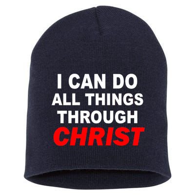 I Can Do All Things Through Christ Our Lord Short Acrylic Beanie