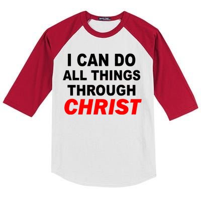 I Can Do All Things Through Christ Our Lord Kids Colorblock Raglan Jersey