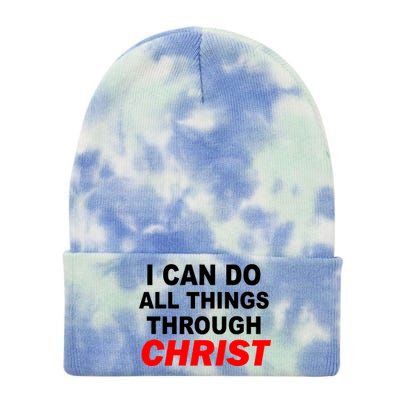 I Can Do All Things Through Christ Our Lord Tie Dye 12in Knit Beanie