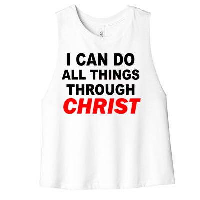 I Can Do All Things Through Christ Our Lord Women's Racerback Cropped Tank