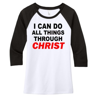 I Can Do All Things Through Christ Our Lord Women's Tri-Blend 3/4-Sleeve Raglan Shirt