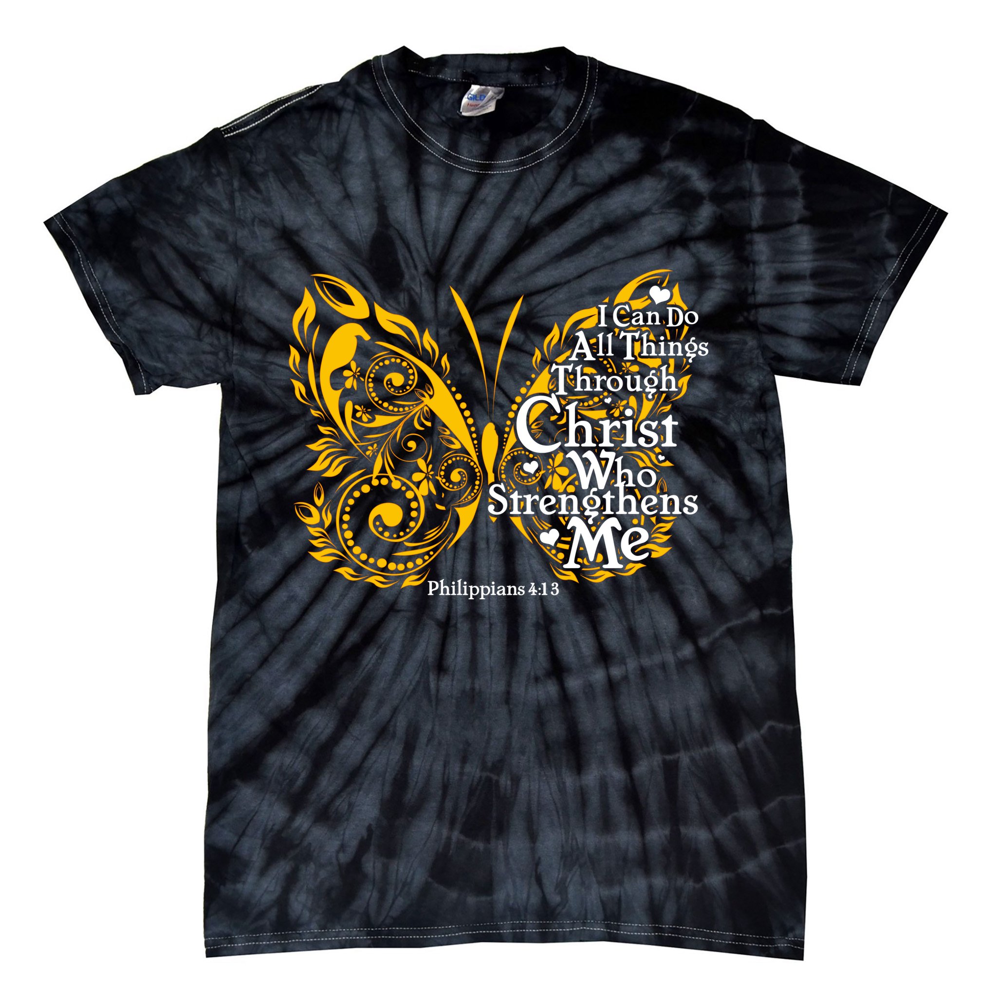 I Can Do All Things Through Christ Philippians 4:13  Tie-Dye T-Shirt
