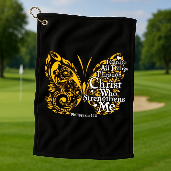 I Can Do All Things Through Christ Philippians 4:13  Golf Towel