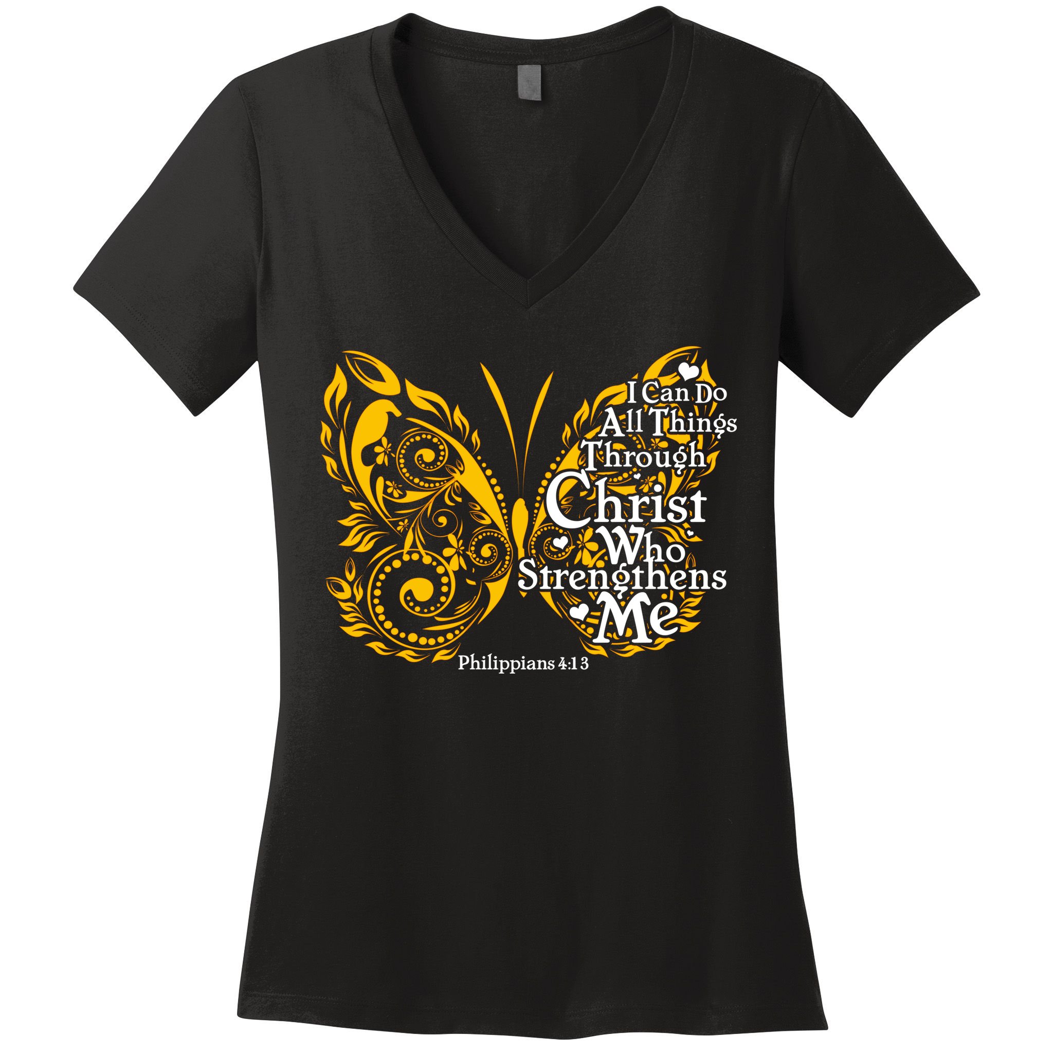 I Can Do All Things Through Christ Philippians 4:13  Women's V-Neck T-Shirt