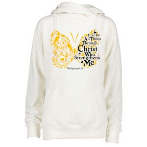 I Can Do All Things Through Christ Philippians 4:13  Womens Funnel Neck Pullover Hood