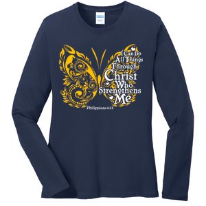 I Can Do All Things Through Christ Philippians 4:13  Ladies Long Sleeve Shirt