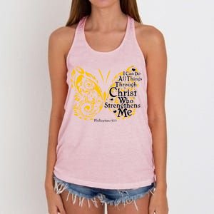 I Can Do All Things Through Christ Philippians 4:13  Women's Knotted Racerback Tank