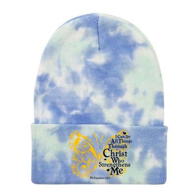 I Can Do All Things Through Christ Philippians 4:13  Tie Dye 12in Knit Beanie