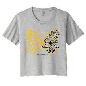 I Can Do All Things Through Christ Philippians 4:13  Women's Crop Top Tee