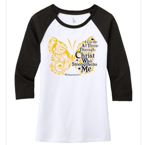 I Can Do All Things Through Christ Philippians 4:13  Women's Tri-Blend 3/4-Sleeve Raglan Shirt