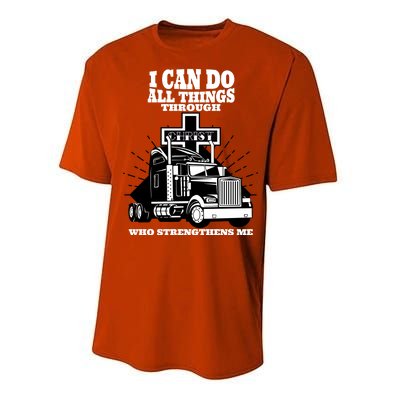 I Can Do All Things Through Christ Truck Driver Performance Sprint T-Shirt