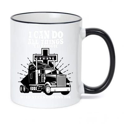 I Can Do All Things Through Christ Truck Driver 11oz Black Color Changing Mug