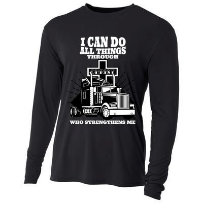 I Can Do All Things Through Christ Truck Driver Cooling Performance Long Sleeve Crew