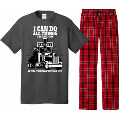 I Can Do All Things Through Christ Truck Driver Pajama Set