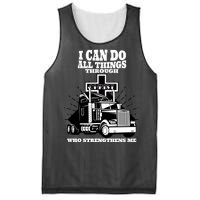 I Can Do All Things Through Christ Truck Driver Mesh Reversible Basketball Jersey Tank