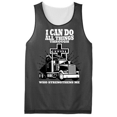 I Can Do All Things Through Christ Truck Driver Mesh Reversible Basketball Jersey Tank