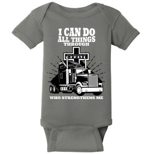 I Can Do All Things Through Christ Truck Driver Baby Bodysuit