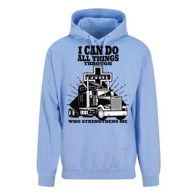 I Can Do All Things Through Christ Truck Driver Unisex Surf Hoodie