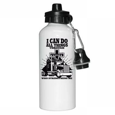 I Can Do All Things Through Christ Truck Driver Aluminum Water Bottle