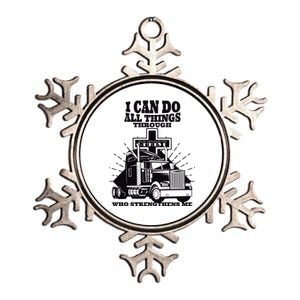 I Can Do All Things Through Christ Truck Driver Metallic Star Ornament