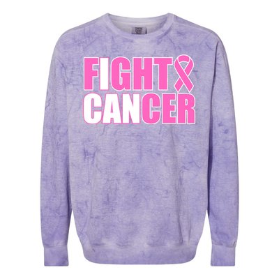 I Can Fight Cancer Breast Cancer Awareness Colorblast Crewneck Sweatshirt