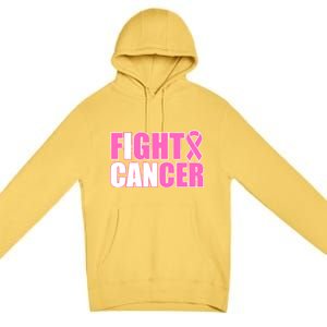 I Can Fight Cancer Breast Cancer Awareness Premium Pullover Hoodie