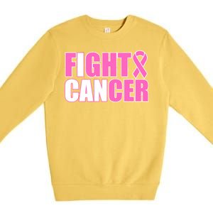 I Can Fight Cancer Breast Cancer Awareness Premium Crewneck Sweatshirt