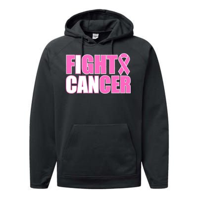 I Can Fight Cancer Breast Cancer Awareness Performance Fleece Hoodie