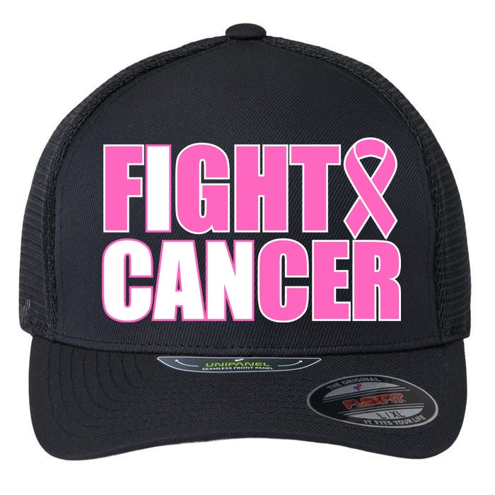 I Can Fight Cancer Breast Cancer Awareness Flexfit Unipanel Trucker Cap