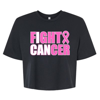 I Can Fight Cancer Breast Cancer Awareness Bella+Canvas Jersey Crop Tee