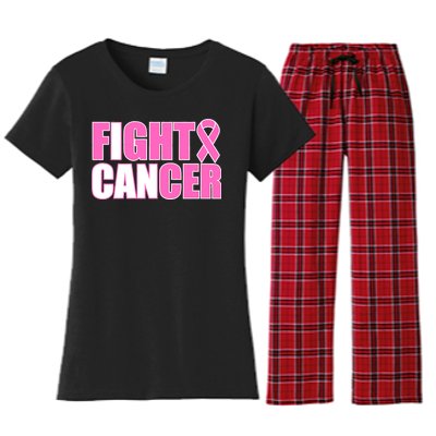 I Can Fight Cancer Breast Cancer Awareness Women's Flannel Pajama Set