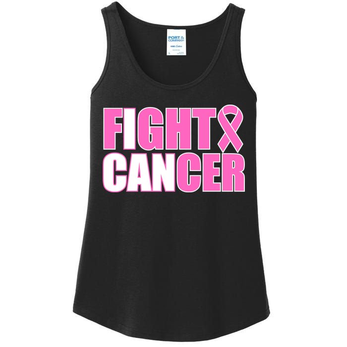 I Can Fight Cancer Breast Cancer Awareness Ladies Essential Tank