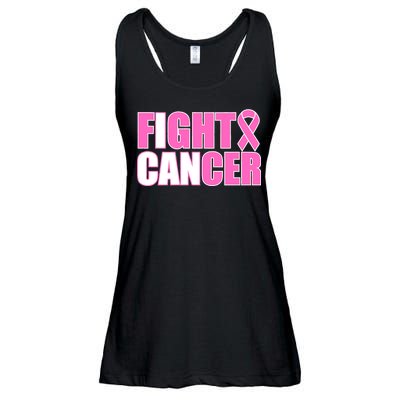 I Can Fight Cancer Breast Cancer Awareness Ladies Essential Flowy Tank