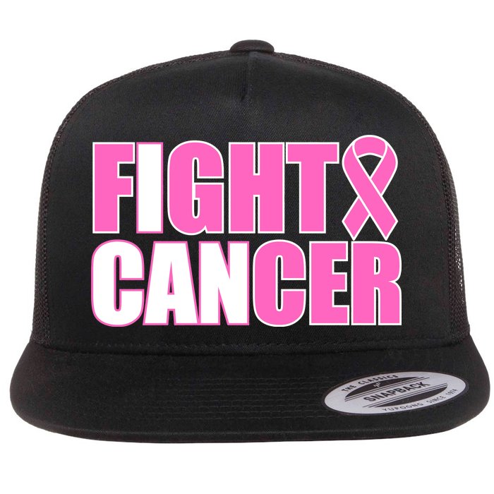 I Can Fight Cancer Breast Cancer Awareness Flat Bill Trucker Hat