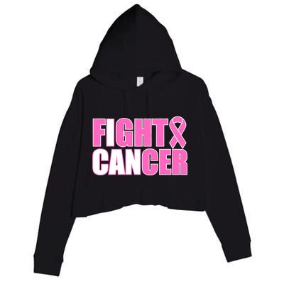 I Can Fight Cancer Breast Cancer Awareness Crop Fleece Hoodie