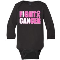 I Can Fight Cancer Breast Cancer Awareness Baby Long Sleeve Bodysuit