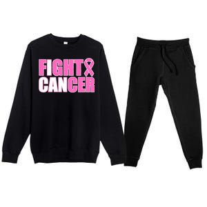 I Can Fight Cancer Breast Cancer Awareness Premium Crewneck Sweatsuit Set