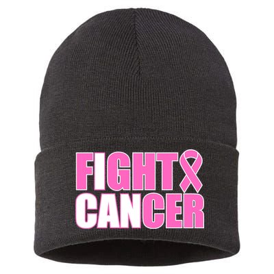 I Can Fight Cancer Breast Cancer Awareness Sustainable Knit Beanie
