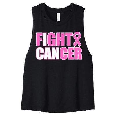 I Can Fight Cancer Breast Cancer Awareness Women's Racerback Cropped Tank