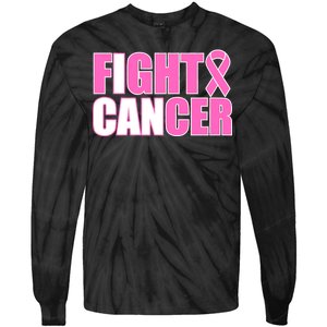 I Can Fight Cancer Breast Cancer Awareness Tie-Dye Long Sleeve Shirt