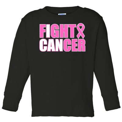 I Can Fight Cancer Breast Cancer Awareness Toddler Long Sleeve Shirt