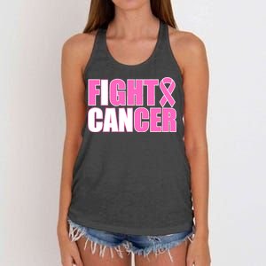 I Can Fight Cancer Breast Cancer Awareness Women's Knotted Racerback Tank