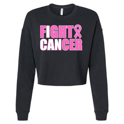 I Can Fight Cancer Breast Cancer Awareness Cropped Pullover Crew