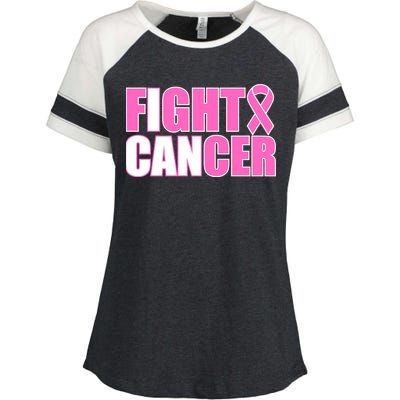 I Can Fight Cancer Breast Cancer Awareness Enza Ladies Jersey Colorblock Tee