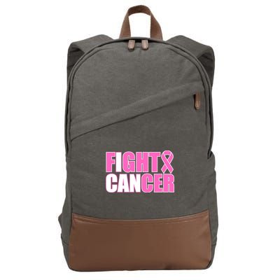I Can Fight Cancer Breast Cancer Awareness Cotton Canvas Backpack
