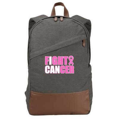 I Can Fight Cancer Breast Cancer Awareness Cotton Canvas Backpack