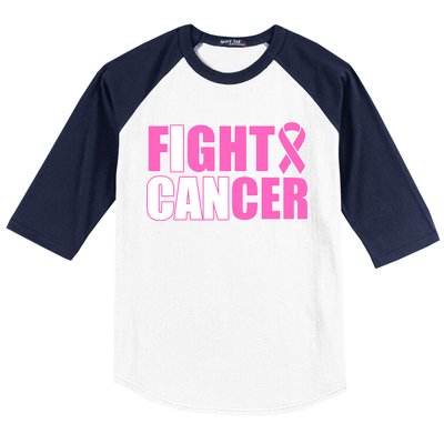 I Can Fight Cancer Breast Cancer Awareness Baseball Sleeve Shirt